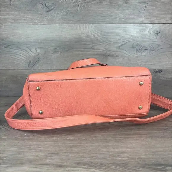 Michael Kors MK Satchel Hand Bag Shoulder Bag Peach Chain Cross Body Satchel - Picture 10 of 16